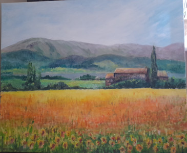 Gail, French summer  landscape, acrylic.jpg